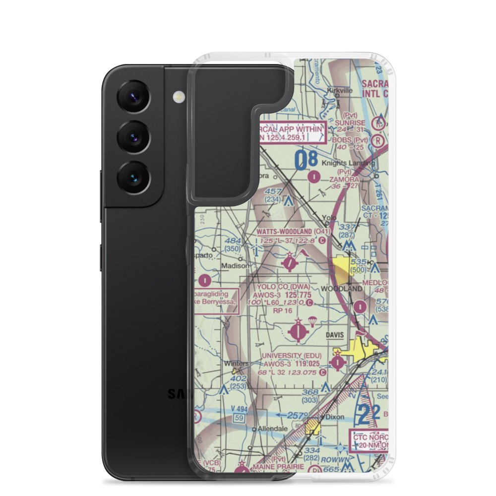 Watts Woodland Airport (O41) VFR Sectional Samsung Case Samsung Galaxy S22 model shown