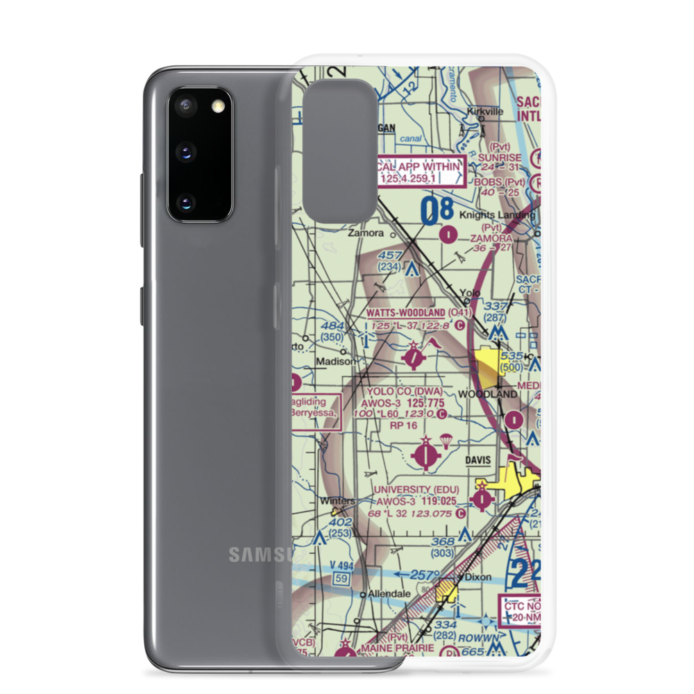 Watts Woodland Airport (O41) VFR Sectional Samsung Case Samsung Galaxy S20 model shown