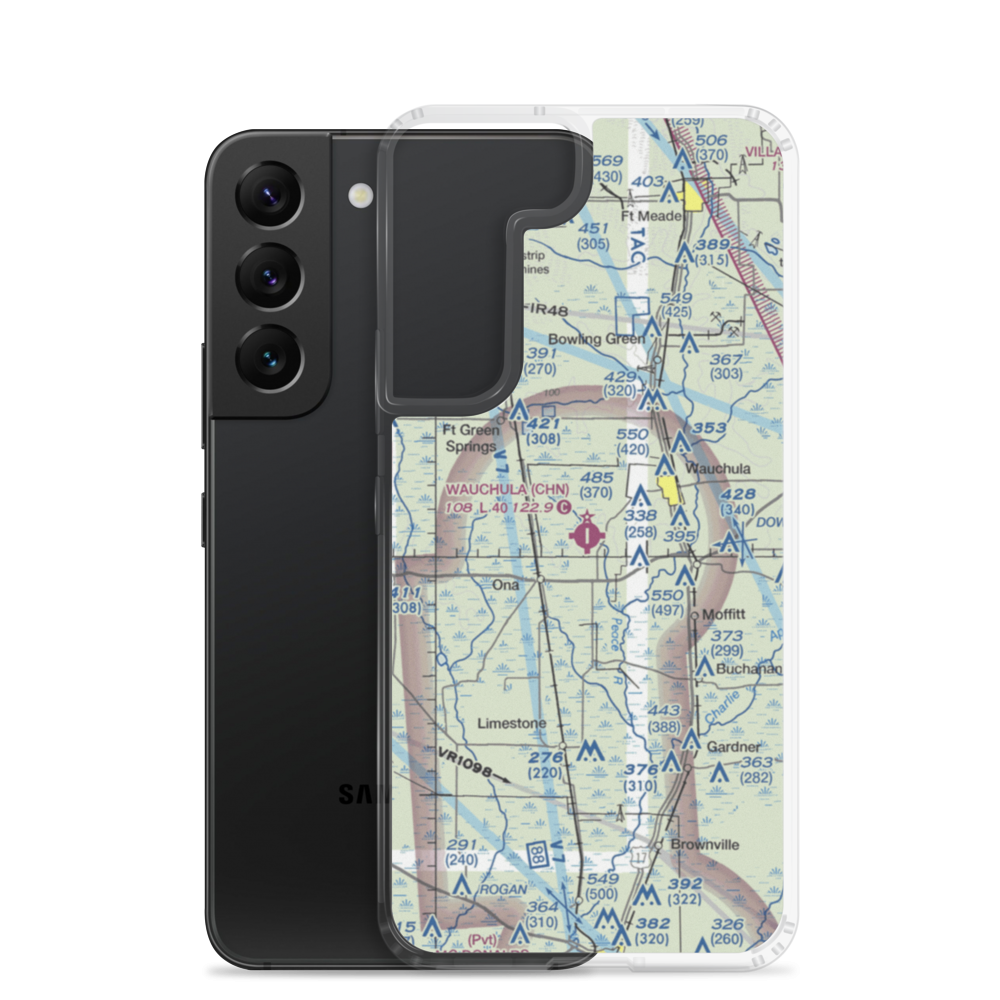 Wauchula Municipal Airport (CHN) VFR Sectional Samsung Case Samsung Galaxy S22 model shown