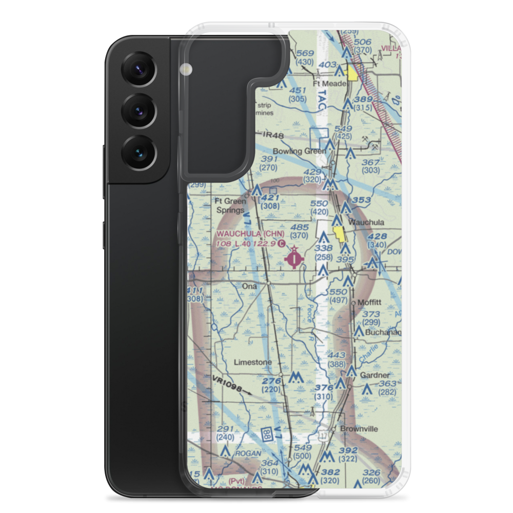 Wauchula Municipal Airport (CHN) VFR Sectional Samsung Case Samsung Galaxy S22 Plus model shown