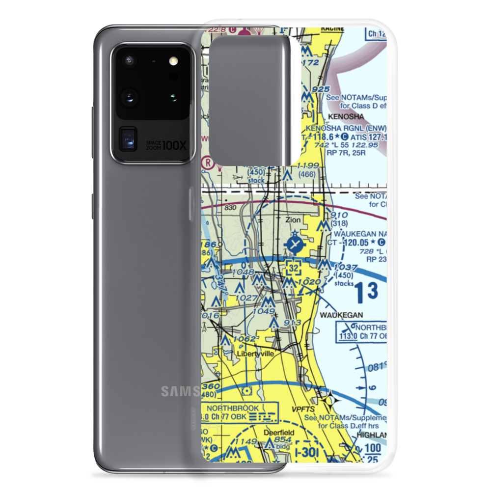 Waukegan National Airport (UGN) VFR Sectional Samsung Case Samsung Galaxy S20 Ultra model shown