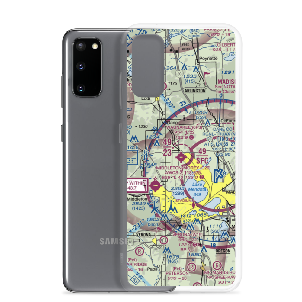 Waunakee Airport (6P3) VFR Sectional Samsung Case Samsung Galaxy S20 model shown