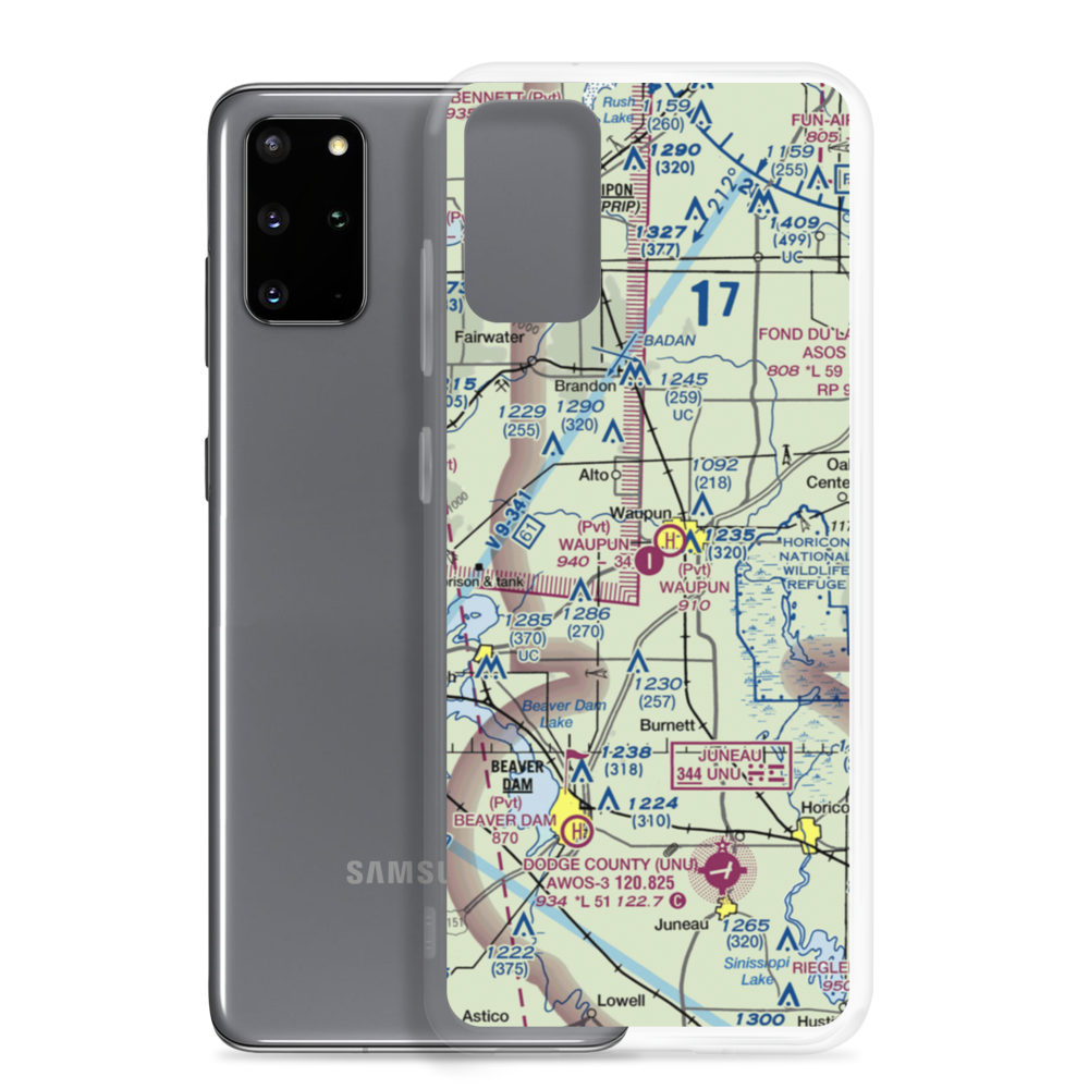 Waupun Airport (WI07) VFR Sectional Samsung Case Samsung Galaxy S20 Plus model shown