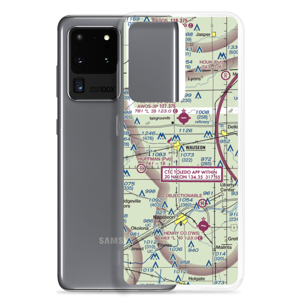Wauseon Airport (CHC) VFR Sectional Samsung Case Samsung Galaxy S20 Ultra model shown