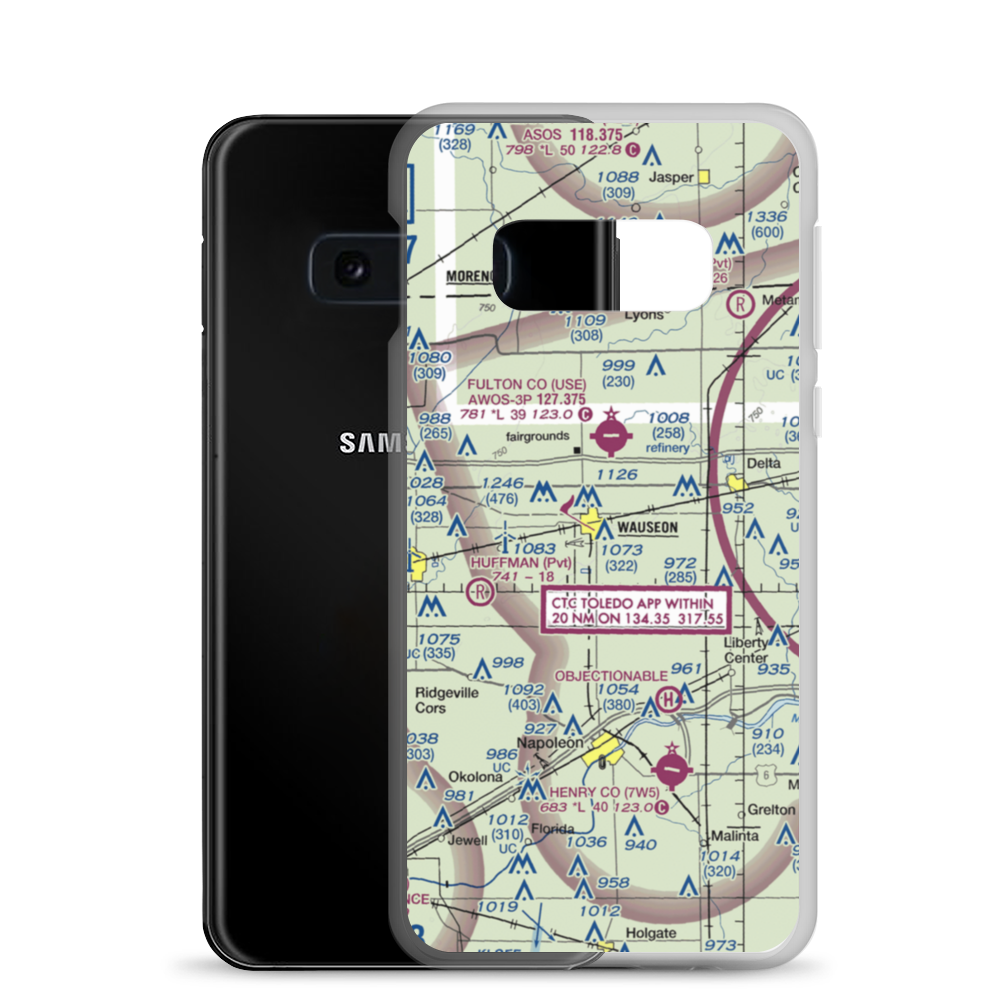 Wauseon Airport (CHC) VFR Sectional Samsung Case Samsung Galaxy S10e model shown