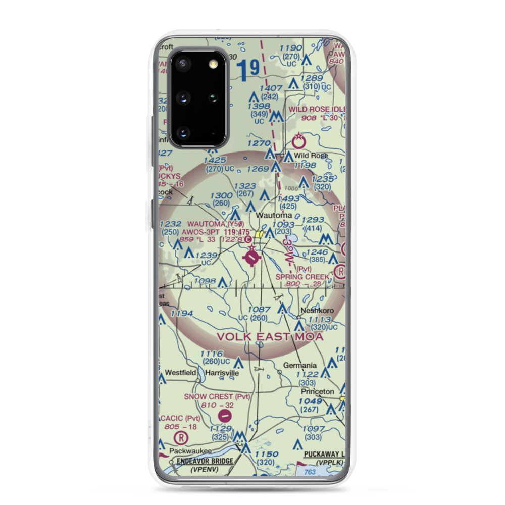 Wautoma Municipal Airport (Y50) VFR Sectional Samsung Case Samsung Galaxy S20 Plus model shown