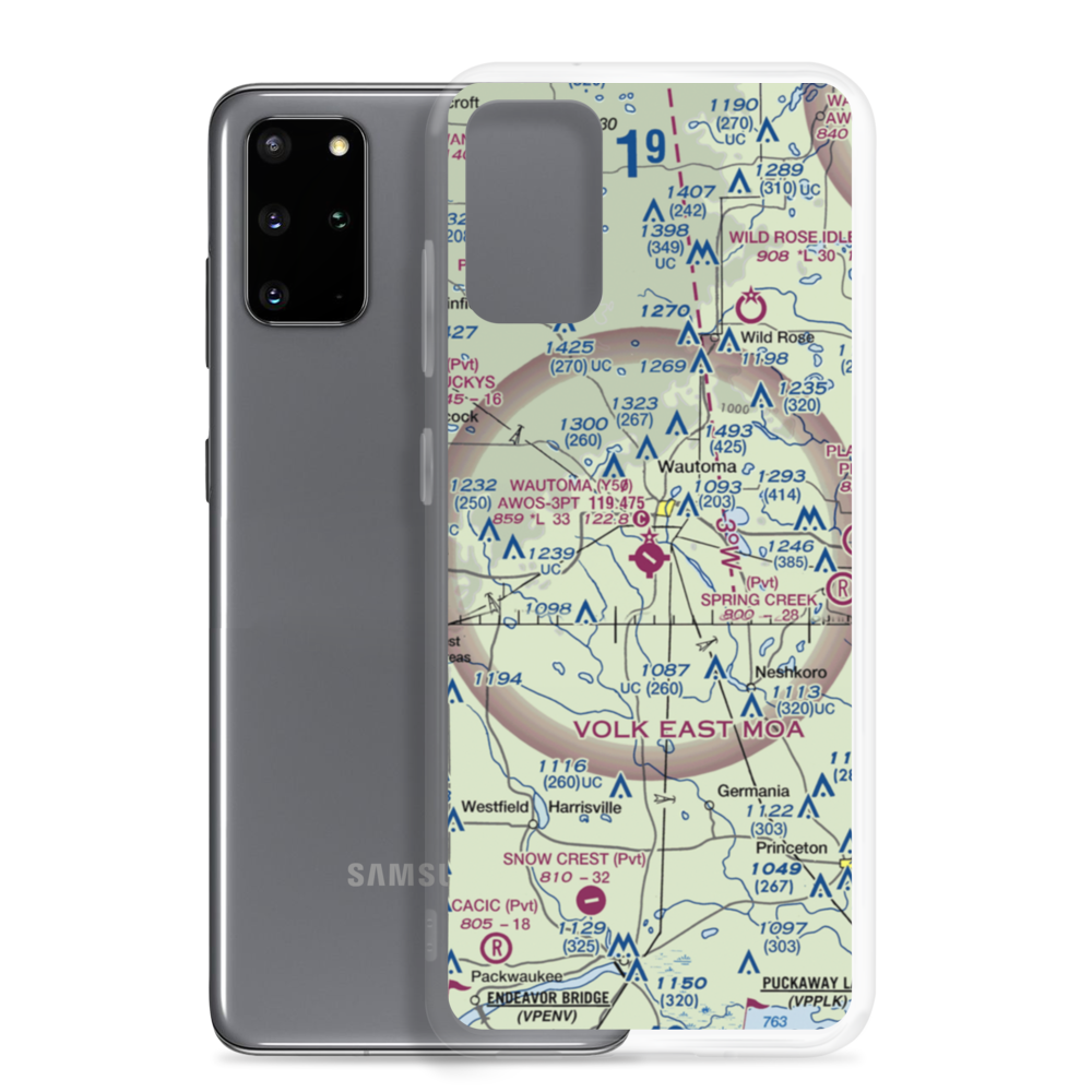 Wautoma Municipal Airport (Y50) VFR Sectional Samsung Case Samsung Galaxy S20 Plus model shown