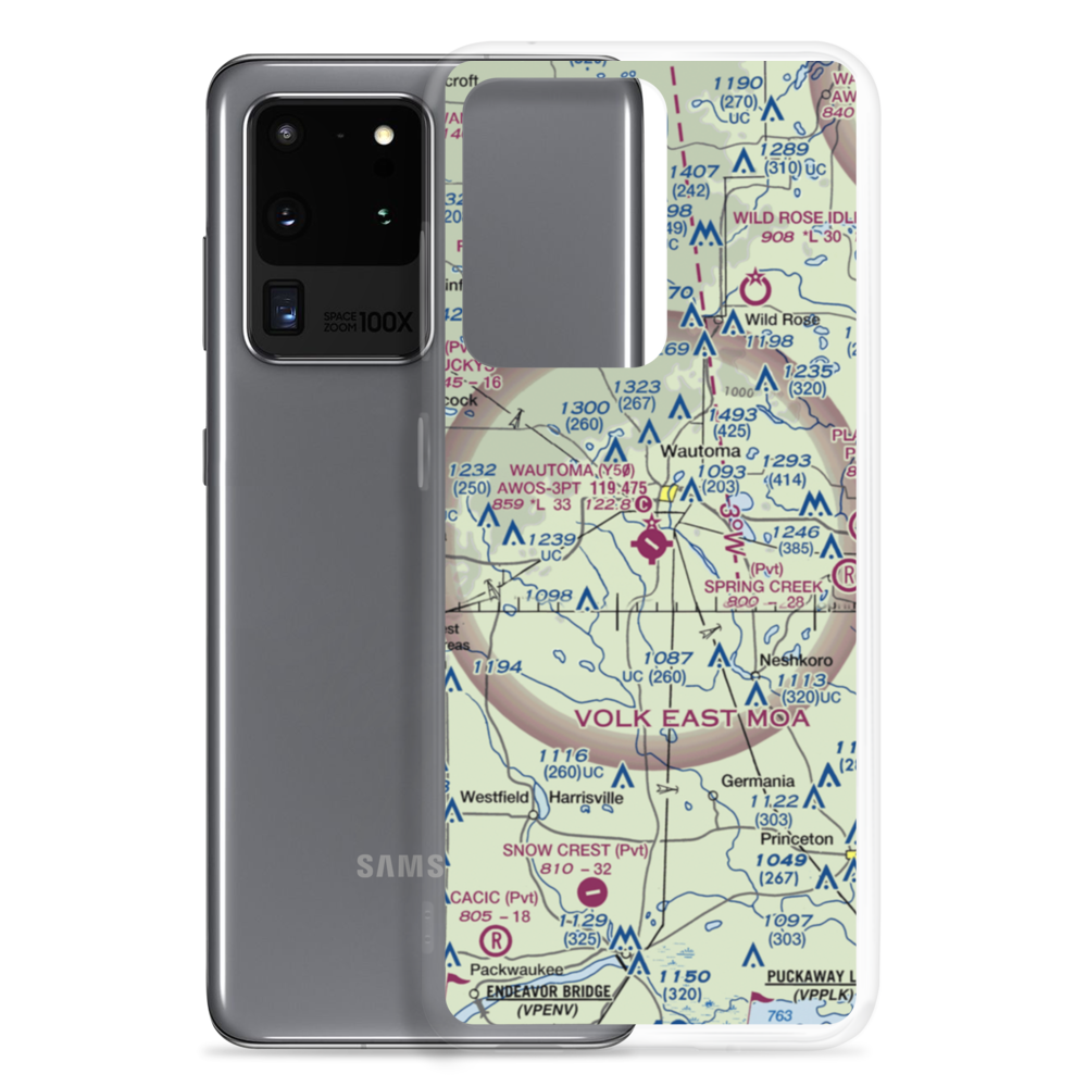 Wautoma Municipal Airport (Y50) VFR Sectional Samsung Case Samsung Galaxy S20 Ultra model shown