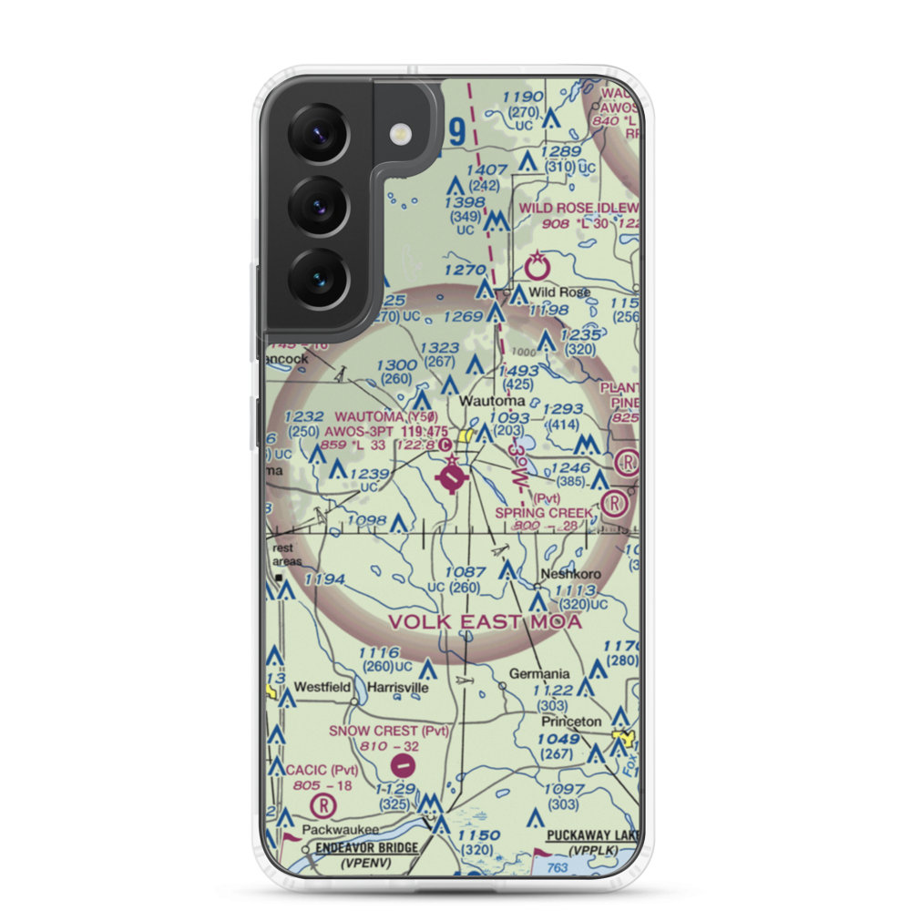 Wautoma Municipal Airport (Y50) VFR Sectional Samsung Case Samsung Galaxy S22 Plus model shown