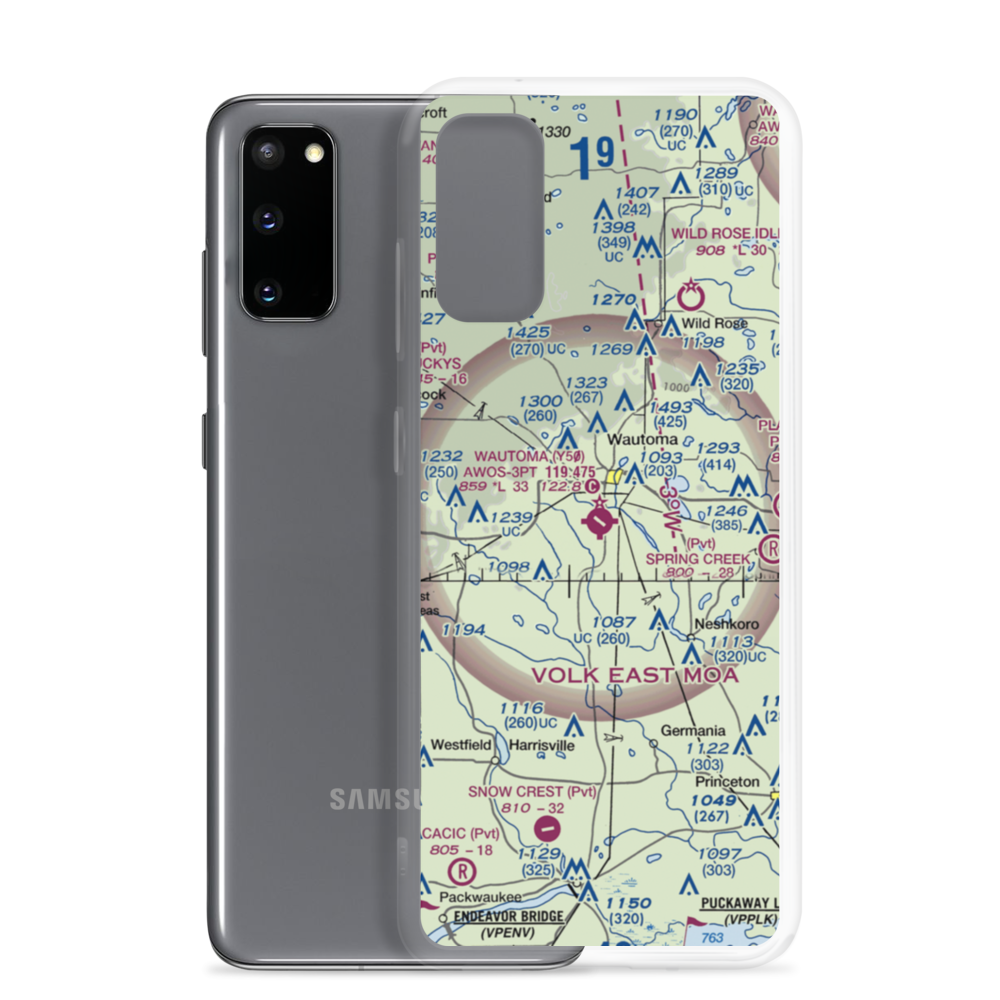 Wautoma Municipal Airport (Y50) VFR Sectional Samsung Case Samsung Galaxy S20 model shown