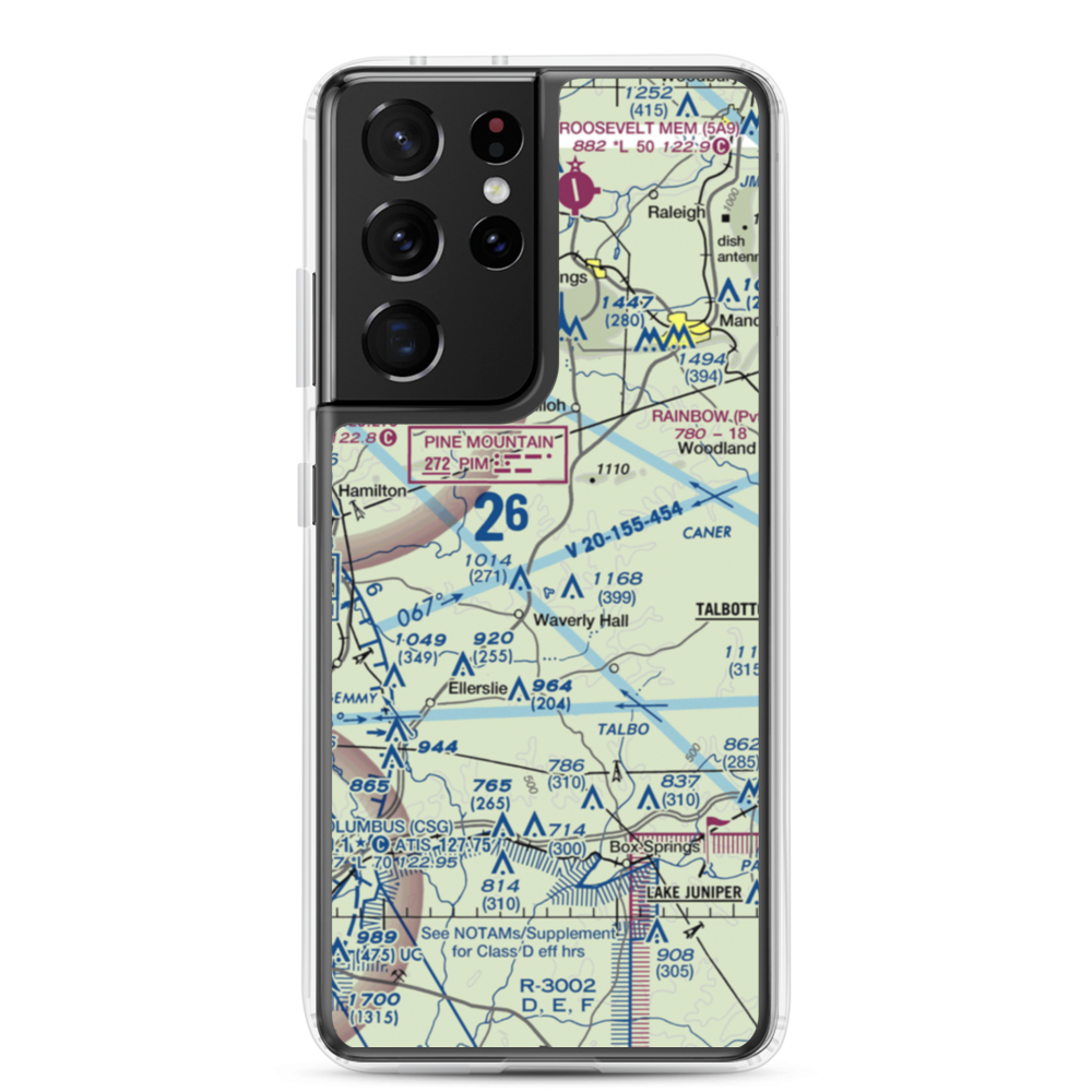 Waverly Landing Airport (1GE9) VFR Sectional Samsung Case Samsung Galaxy S21 Ultra model shown