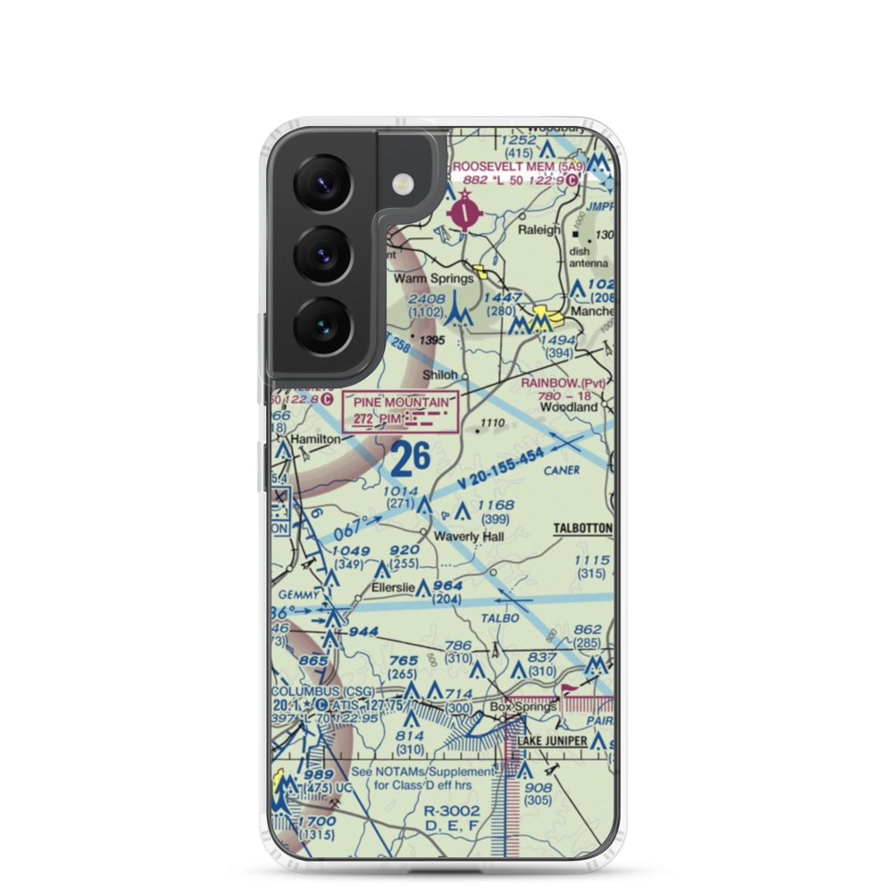 Waverly Landing Airport (1GE9) VFR Sectional Samsung Case Samsung Galaxy S22 model shown