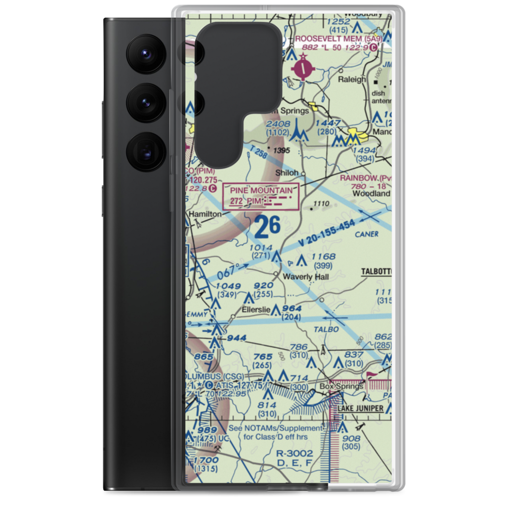 Waverly Landing Airport (1GE9) VFR Sectional Samsung Case Samsung Galaxy S22 Ultra model shown