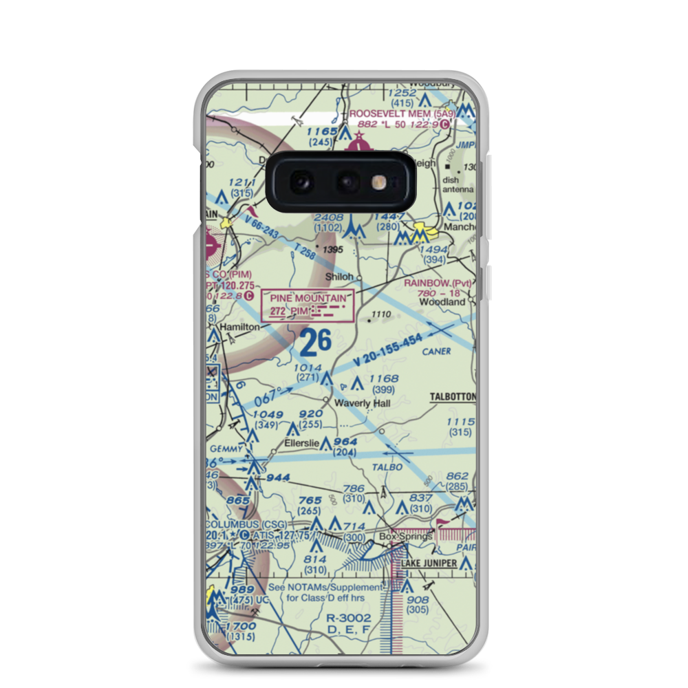 Waverly Landing Airport (1GE9) VFR Sectional Samsung Case Samsung Galaxy S10e model shown
