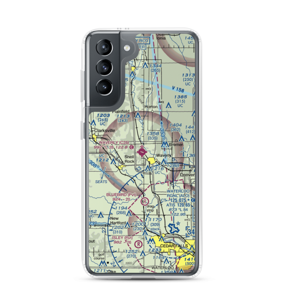 Waverly Municipal Airport (C25) VFR Sectional Samsung Case Samsung Galaxy S21 model shown