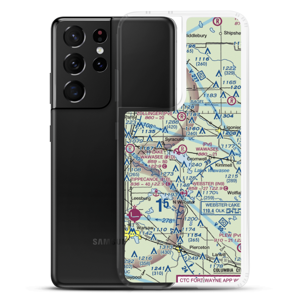 Wawasee Airport (4IN9) VFR Sectional Samsung Case Samsung Galaxy S21 Ultra model shown