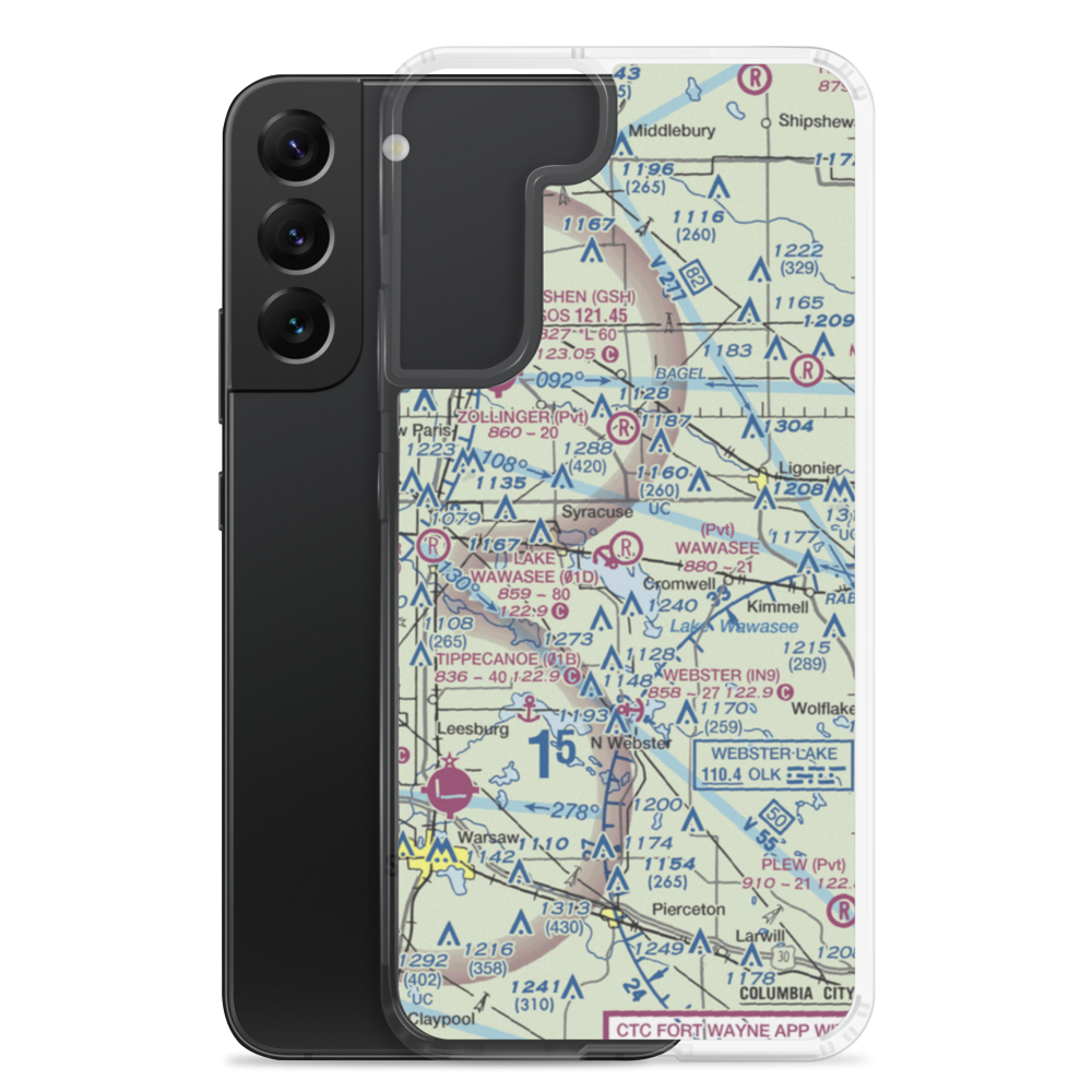 Wawasee Airport (4IN9) VFR Sectional Samsung Case Samsung Galaxy S22 Plus model shown