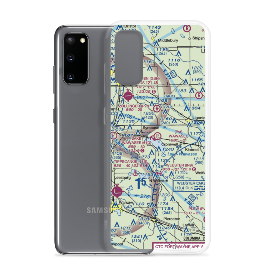 Wawasee Airport (4IN9) VFR Sectional Samsung Case Samsung Galaxy S20 model shown