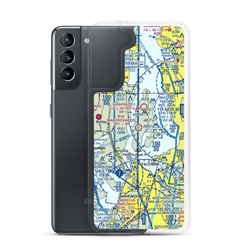 Wax Orchards Airport (WA69) VFR Sectional Samsung Case Samsung Galaxy S21 model shown