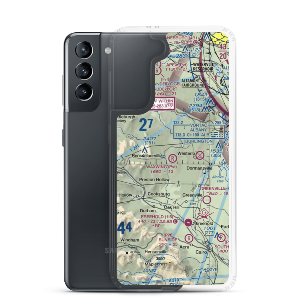 Waxwing Airport (NY86) VFR Sectional Samsung Case Samsung Galaxy S21 model shown