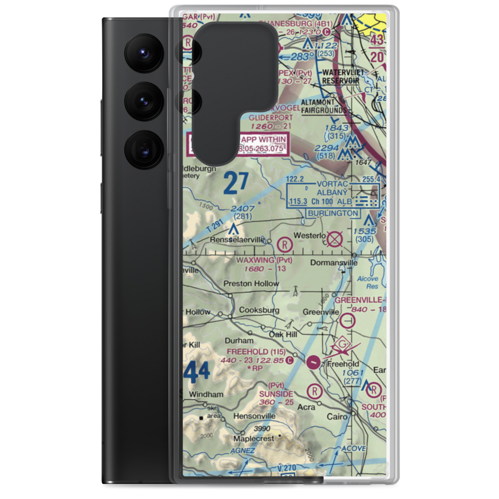 Waxwing Airport (NY86) VFR Sectional Samsung Case Samsung Galaxy S22 Ultra model shown