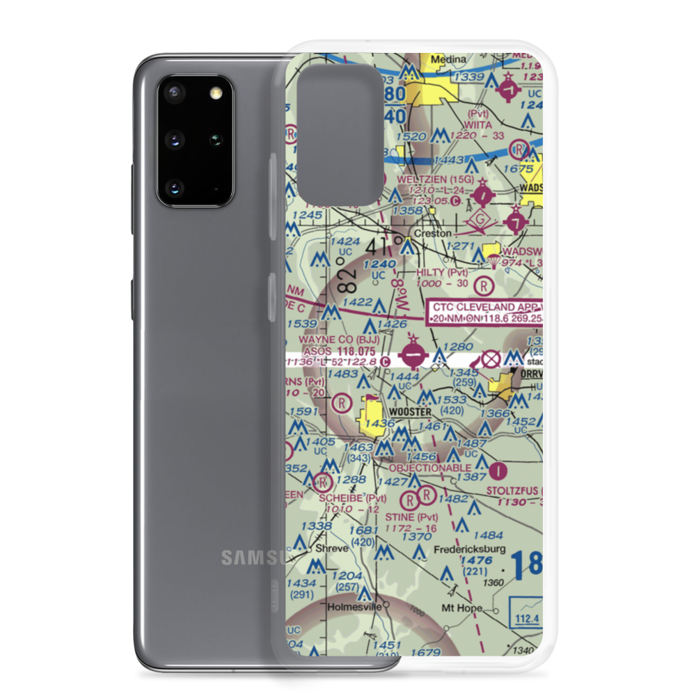 Wayne County Airport (BJJ) VFR Sectional Samsung Case Samsung Galaxy S20 Plus model shown