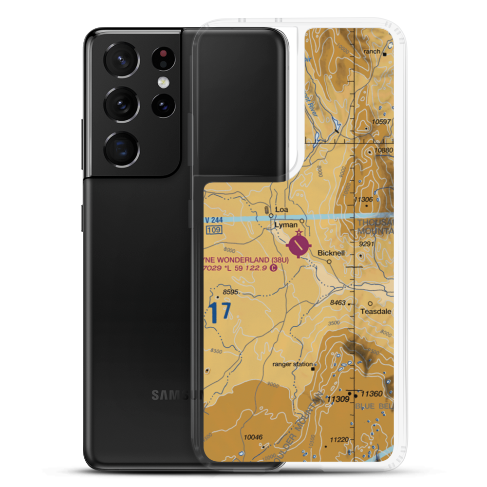 Wayne Wonderland Airport (38U) VFR Sectional Samsung Case Samsung Galaxy S21 Ultra model shown