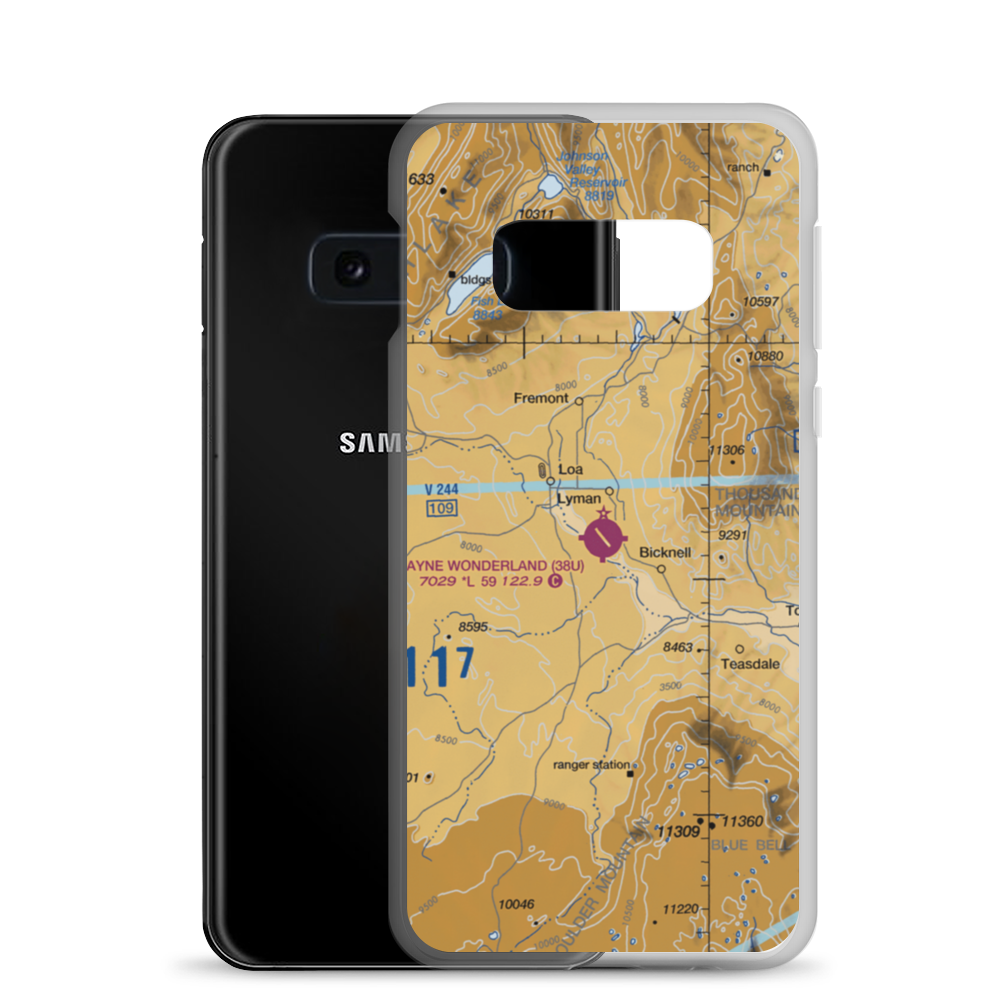Wayne Wonderland Airport (38U) VFR Sectional Samsung Case Samsung Galaxy S10e model shown