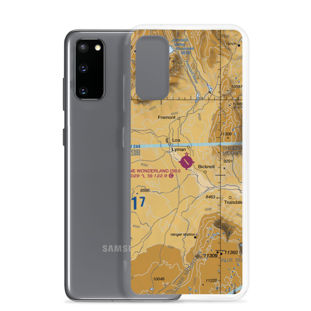 Wayne Wonderland Airport (38U) VFR Sectional Samsung Case Samsung Galaxy S20 model shown