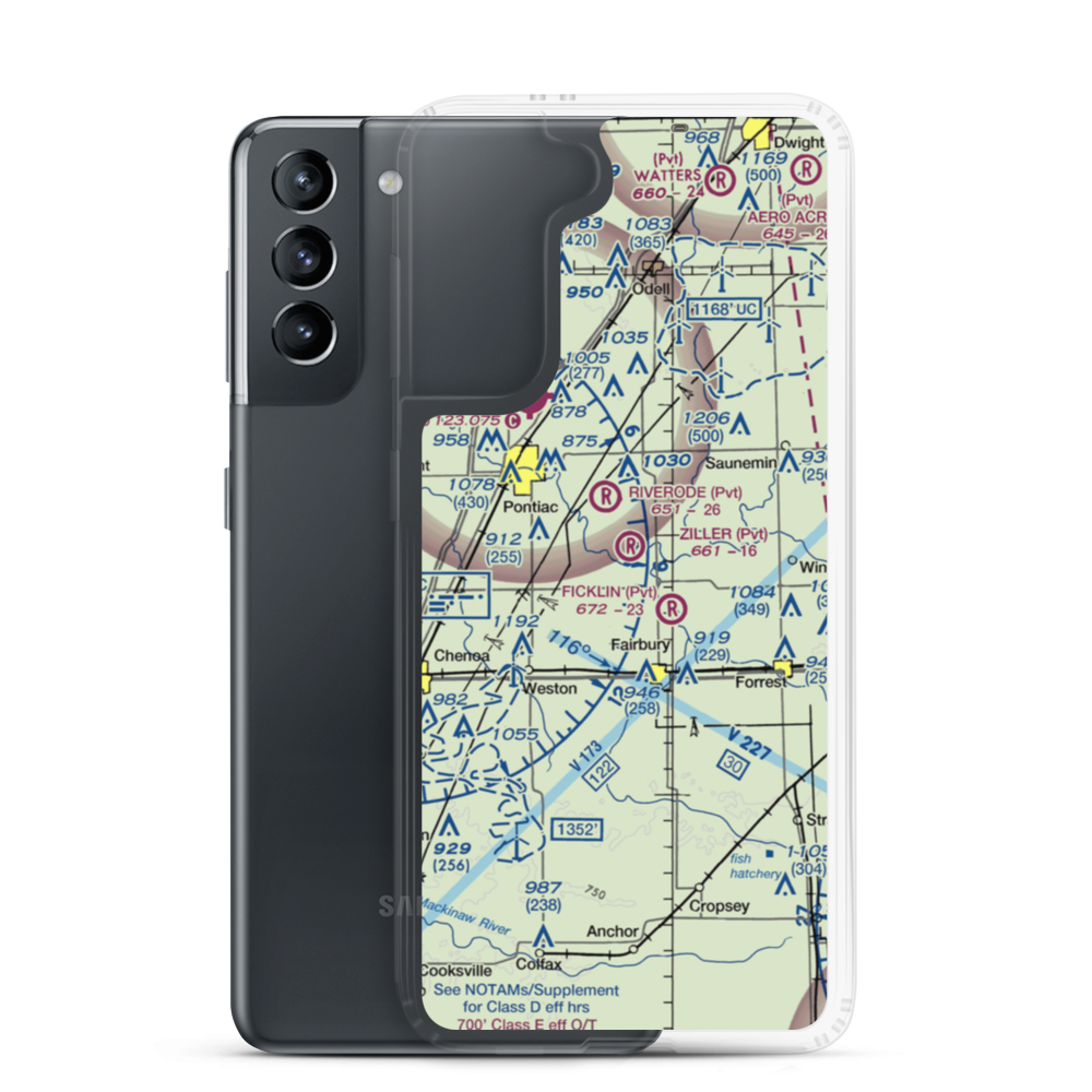 Wayne Ziller Jr Airport (4IL2) VFR Sectional Samsung Case Samsung Galaxy S21 model shown
