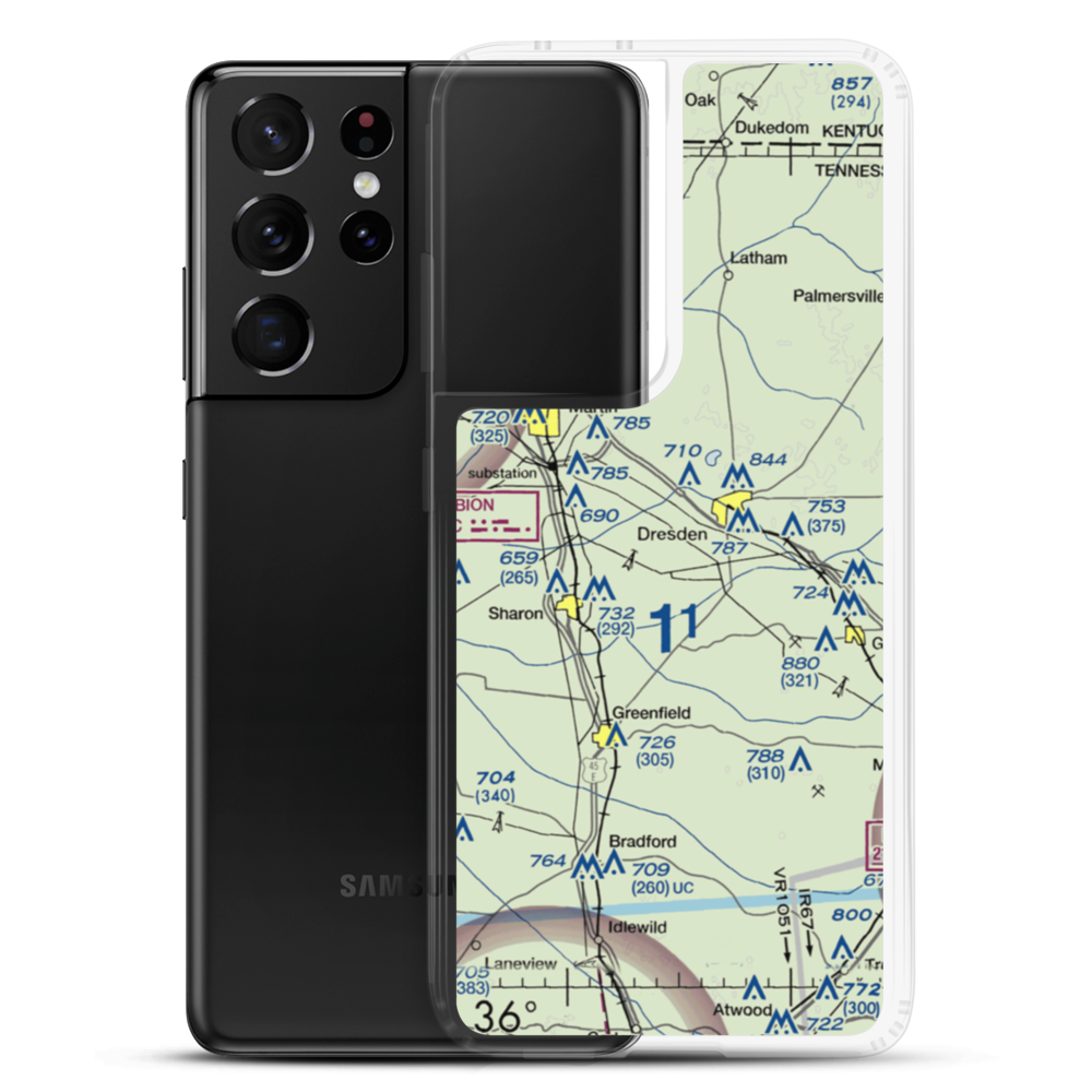 Wayne's World Airport (3TN3) VFR Sectional Samsung Case Samsung Galaxy S21 Ultra model shown