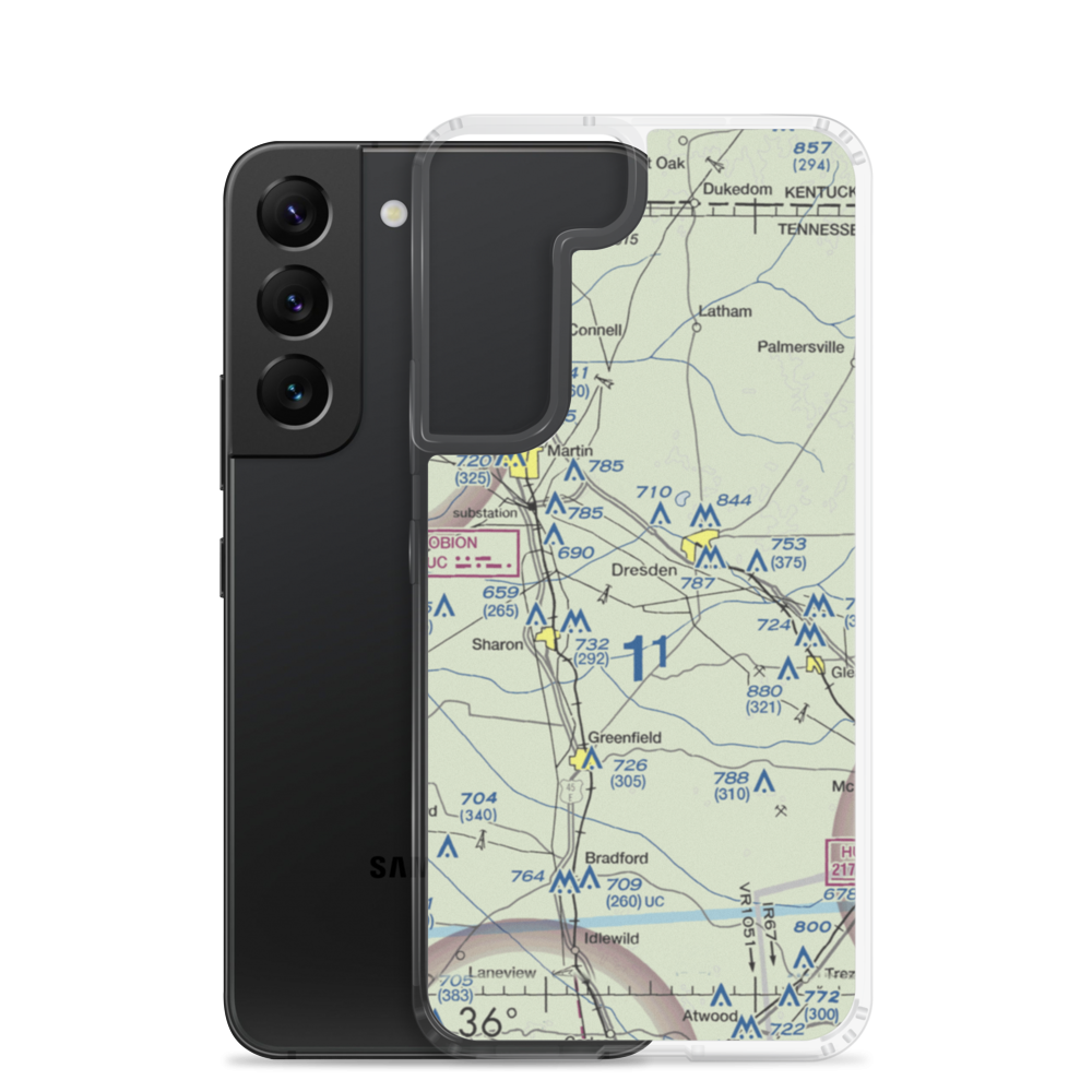 Wayne's World Airport (3TN3) VFR Sectional Samsung Case Samsung Galaxy S22 model shown