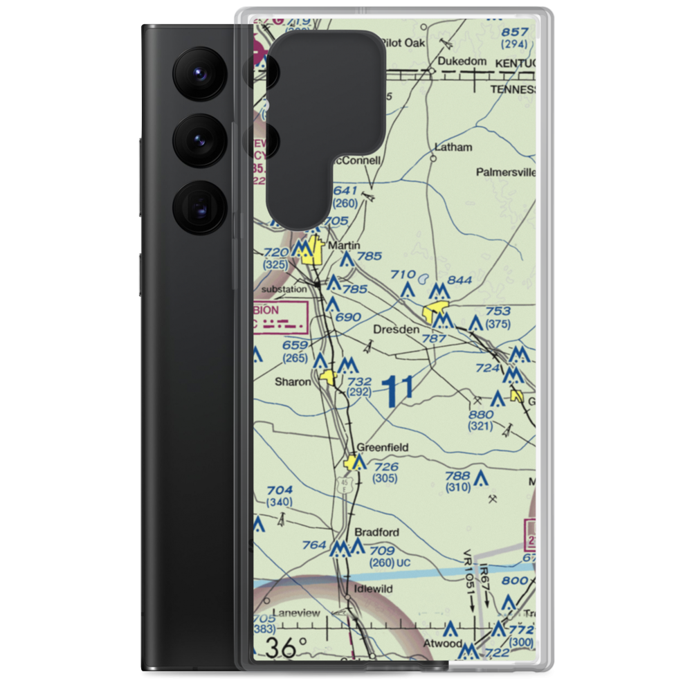 Wayne's World Airport (3TN3) VFR Sectional Samsung Case Samsung Galaxy S22 Ultra model shown