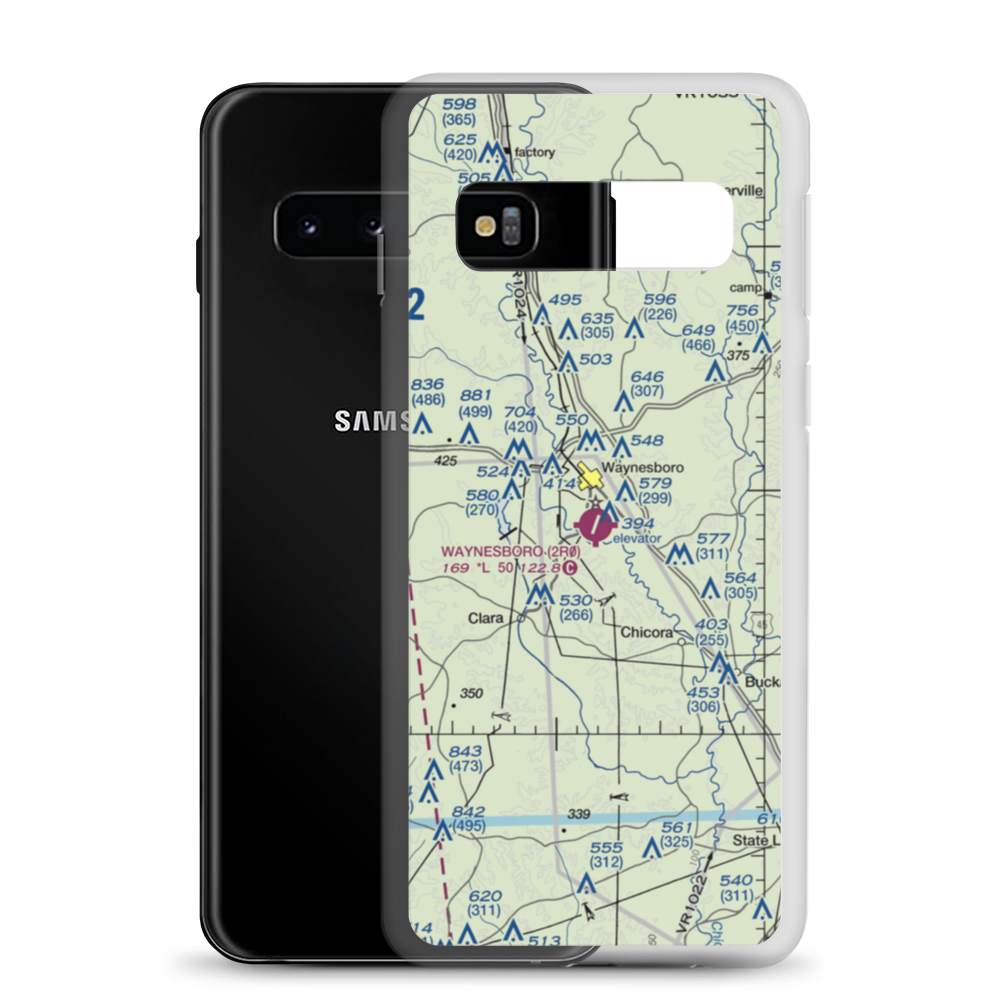 Waynesboro Municipal Airport (2R0) VFR Sectional Samsung Case Samsung Galaxy S10 model shown
