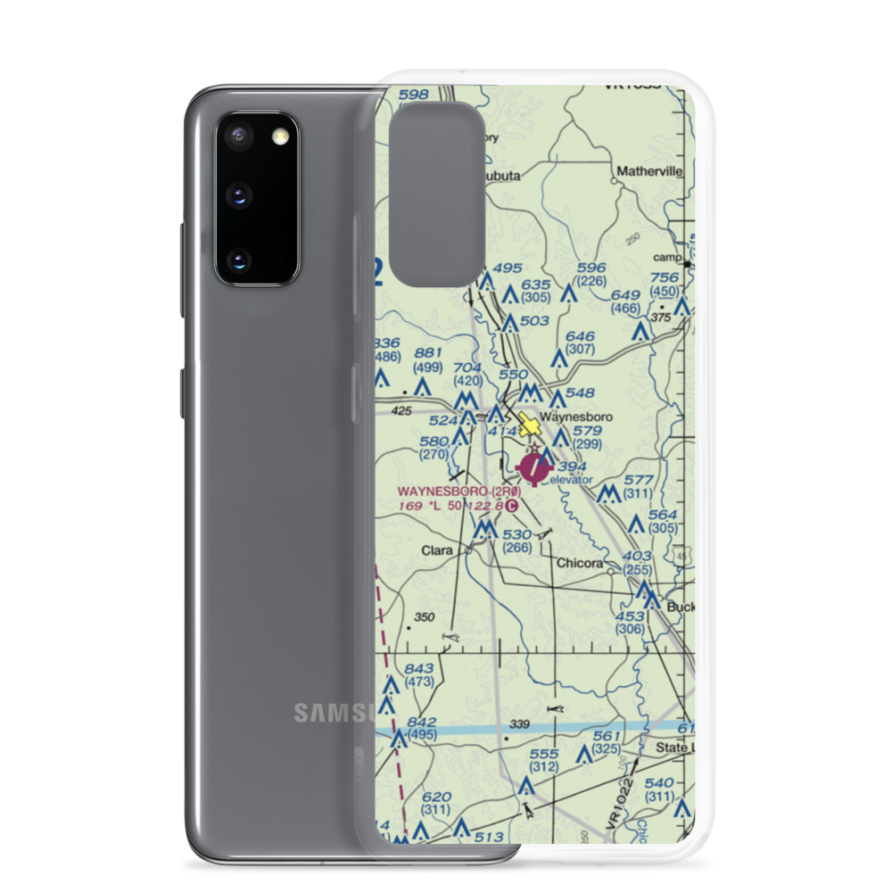Waynesboro Municipal Airport (2R0) VFR Sectional Samsung Case Samsung Galaxy S20 model shown