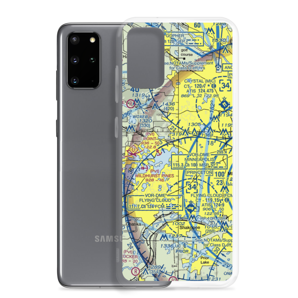 Wayzata Bay Landing Seaplane Base (MN37) VFR Sectional Samsung Case Samsung Galaxy S20 Plus model shown