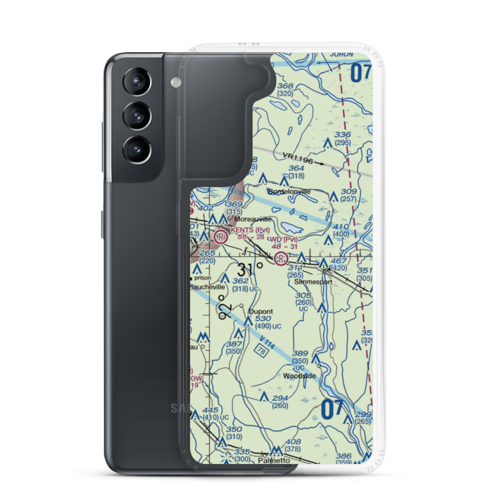 Wd Flyers Airport (22LA) VFR Sectional Samsung Case Samsung Galaxy S21 model shown