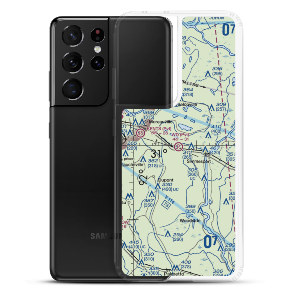 Wd Flyers Airport (22LA) VFR Sectional Samsung Case Samsung Galaxy S21 Ultra model shown