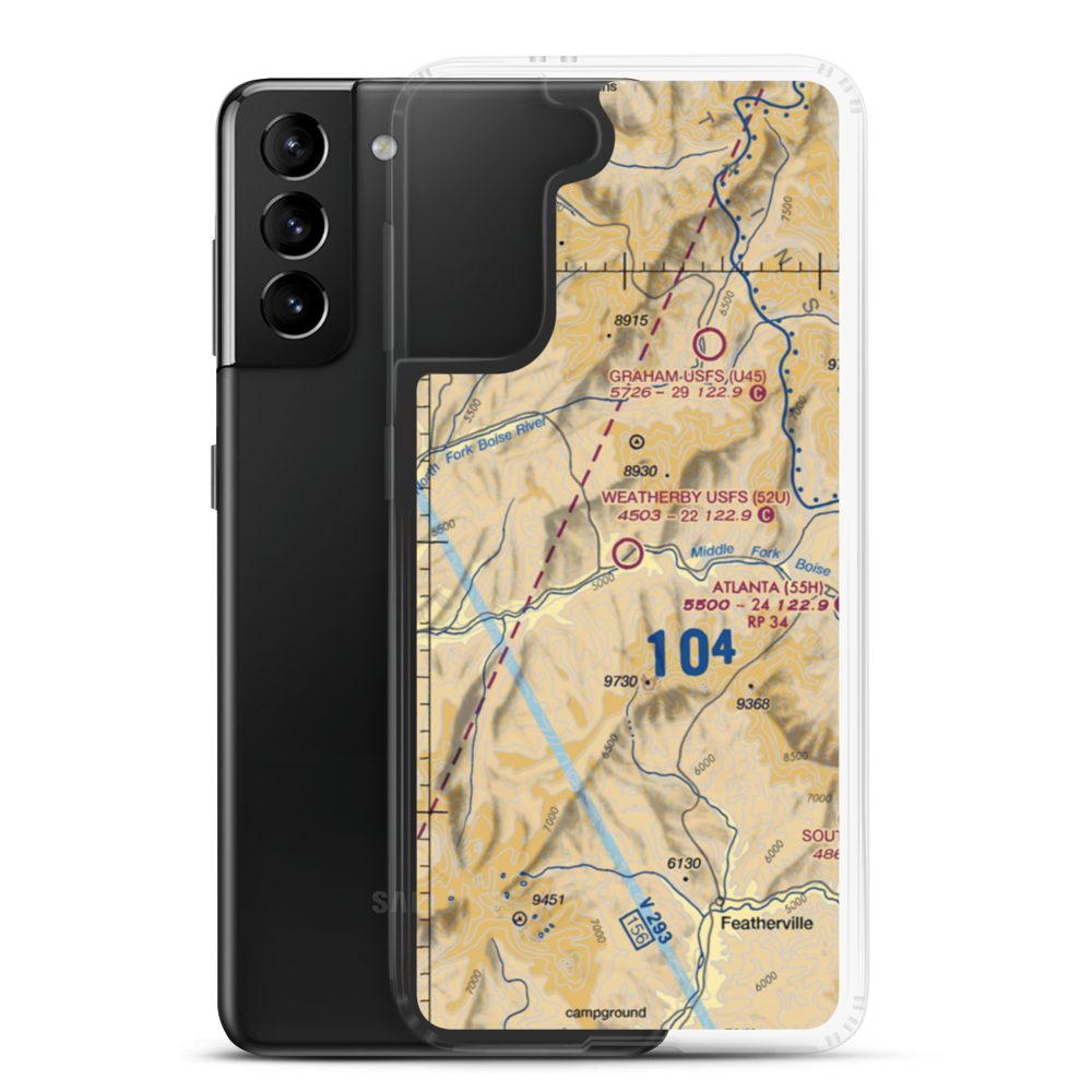 Weatherby US Forest Service Airport (52U) VFR Sectional Samsung Case Samsung Galaxy S21 Plus model shown