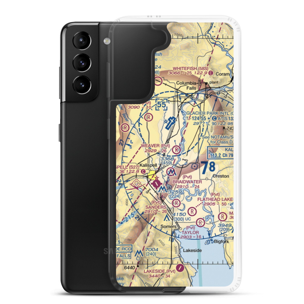 Weaver Airport (MT54) VFR Sectional Samsung Case Samsung Galaxy S21 Plus model shown