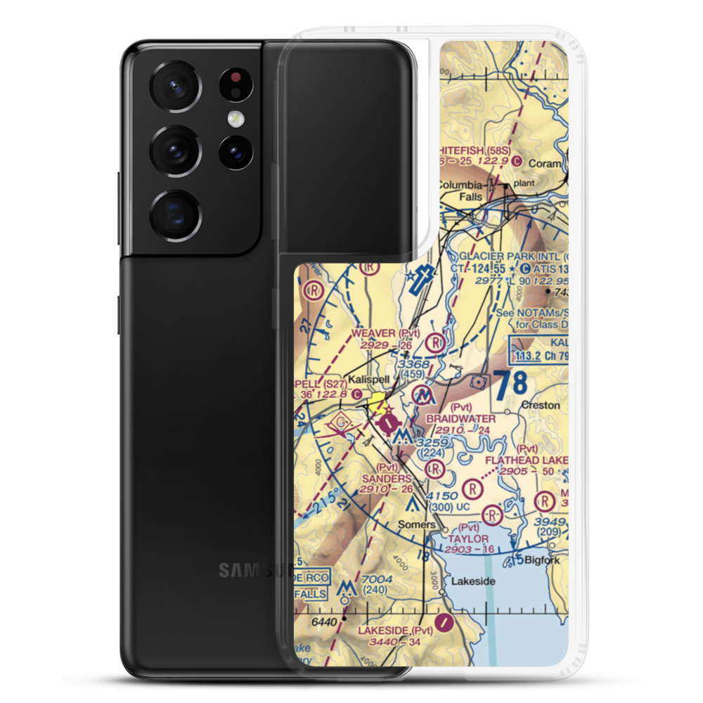 Weaver Airport (MT54) VFR Sectional Samsung Case Samsung Galaxy S21 Ultra model shown