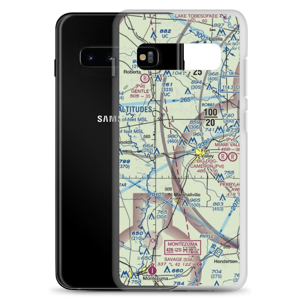 Webb & Shepard Farm Airport (US-0023) VFR Sectional Samsung Case Samsung Galaxy S10+ model shown