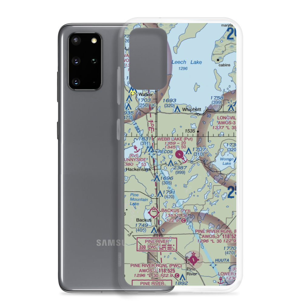 Webb Lake Airport (MN00) VFR Sectional Samsung Case Samsung Galaxy S20 Plus model shown