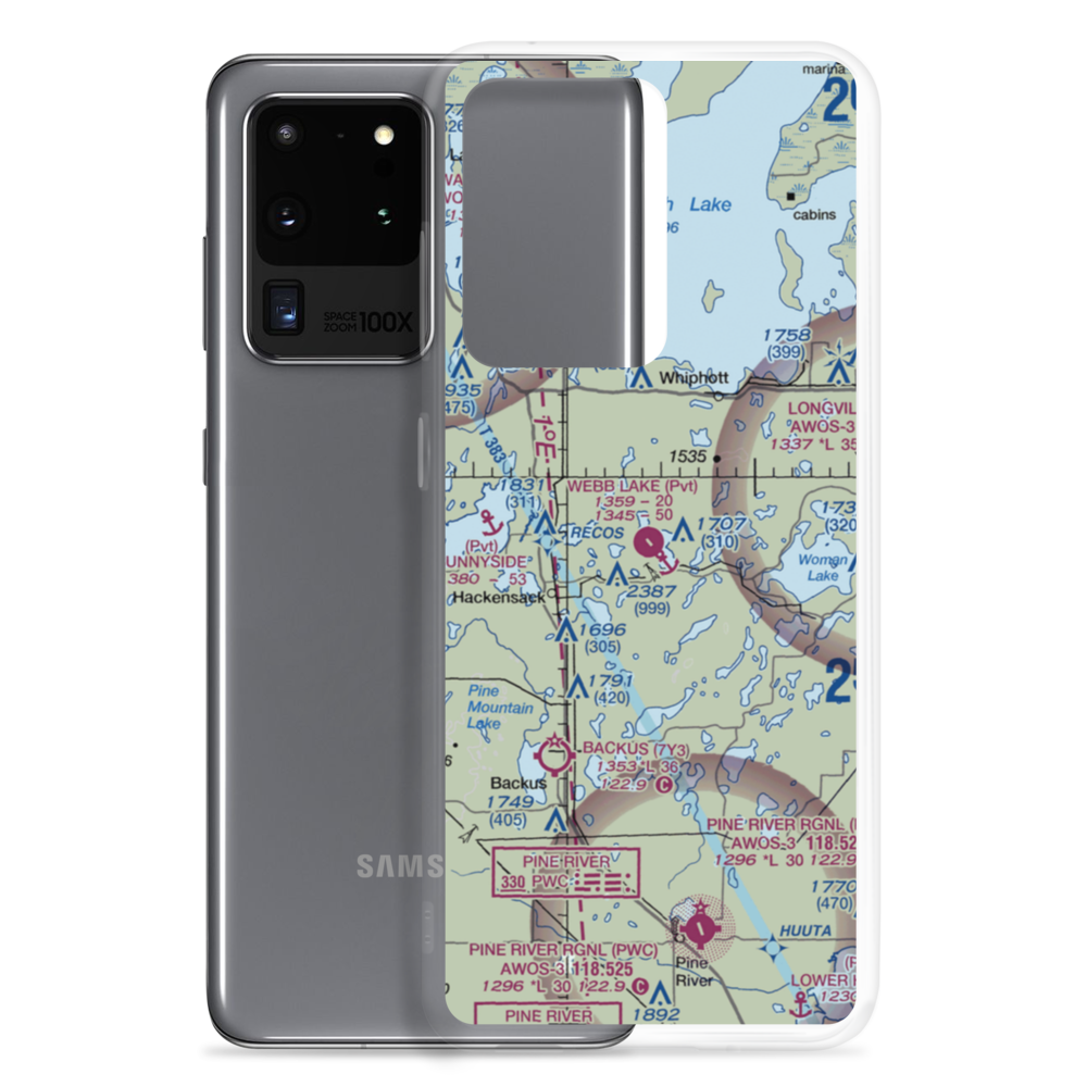 Webb Lake Airport (MN00) VFR Sectional Samsung Case Samsung Galaxy S20 Ultra model shown