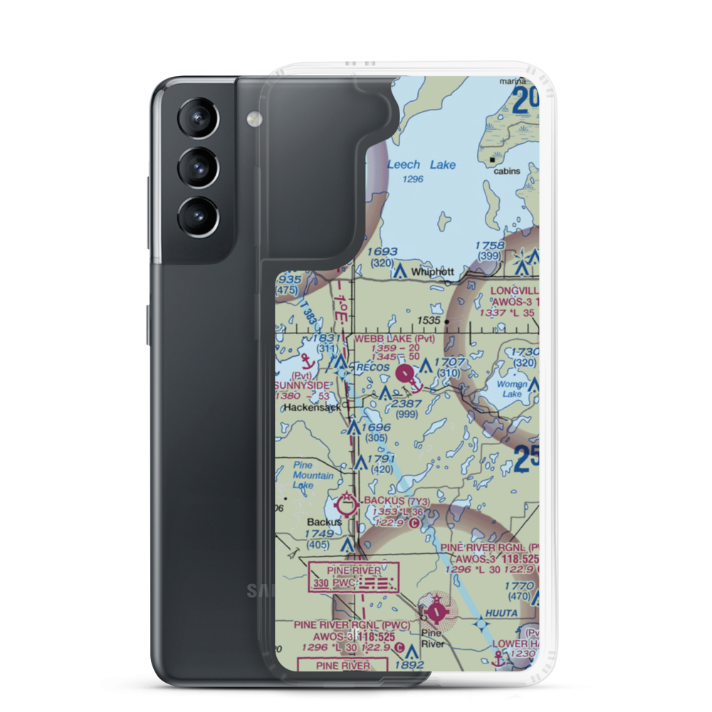 Webb Lake Airport (MN00) VFR Sectional Samsung Case Samsung Galaxy S21 model shown