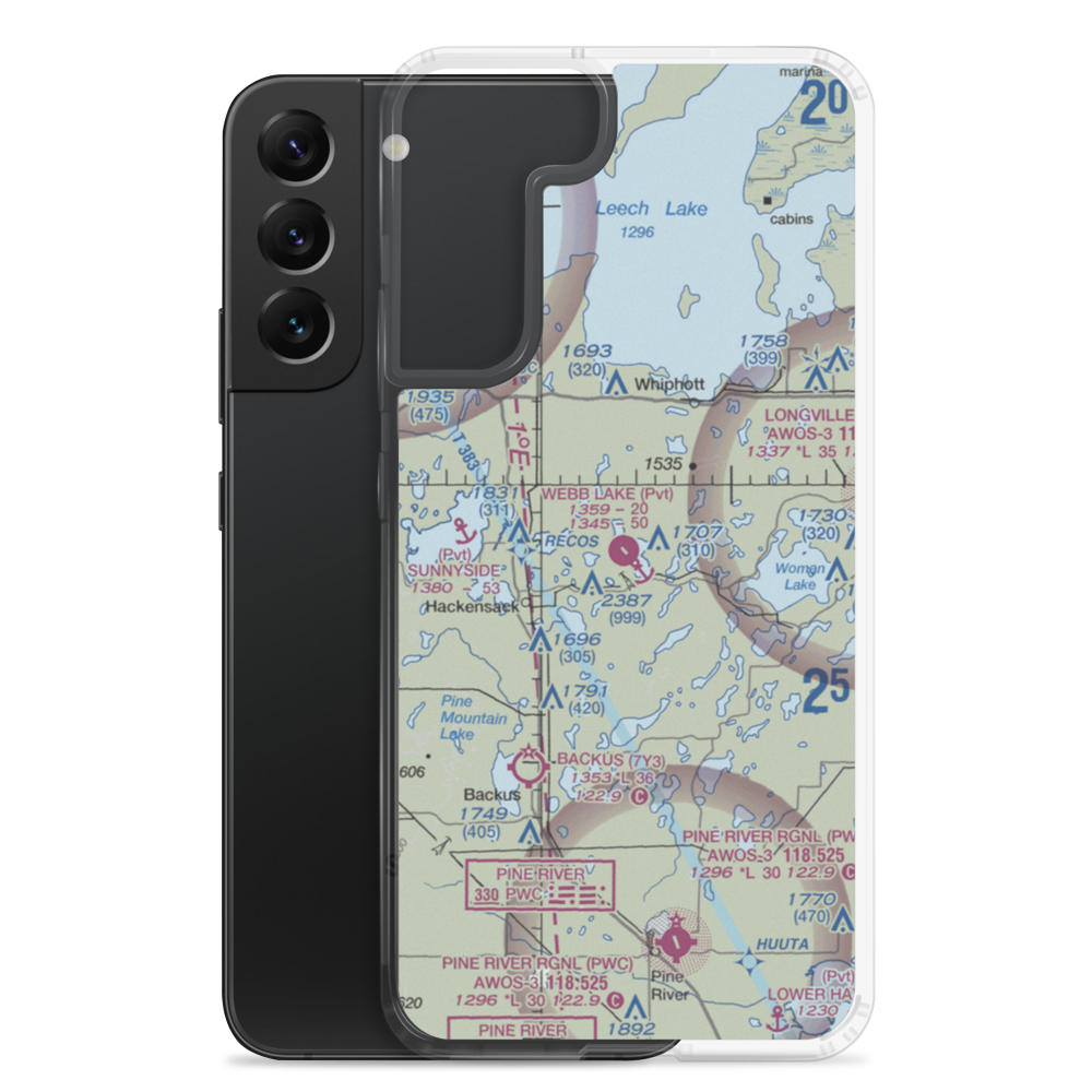 Webb Lake Airport (MN00) VFR Sectional Samsung Case Samsung Galaxy S22 Plus model shown