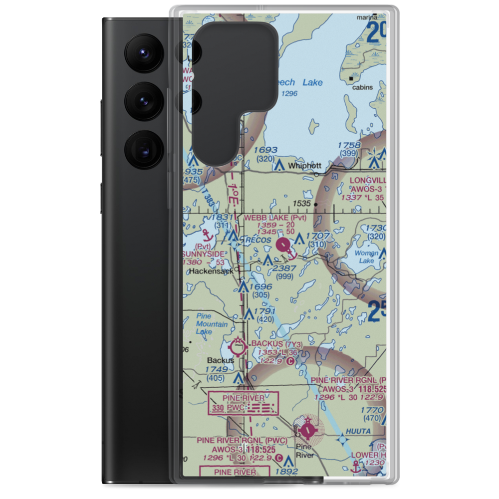 Webb Lake Airport (MN00) VFR Sectional Samsung Case Samsung Galaxy S22 Ultra model shown