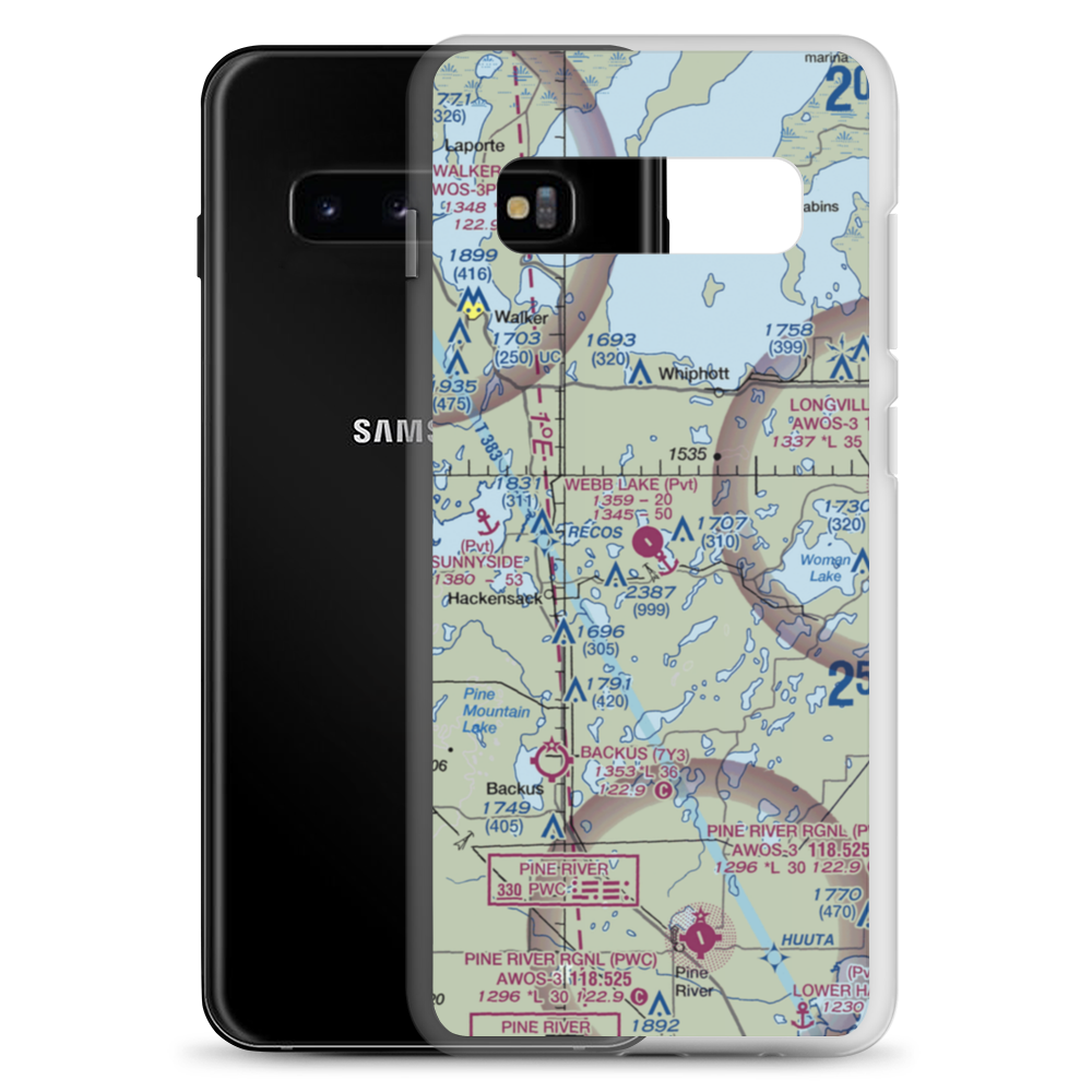 Webb Lake Airport (MN00) VFR Sectional Samsung Case Samsung Galaxy S10+ model shown