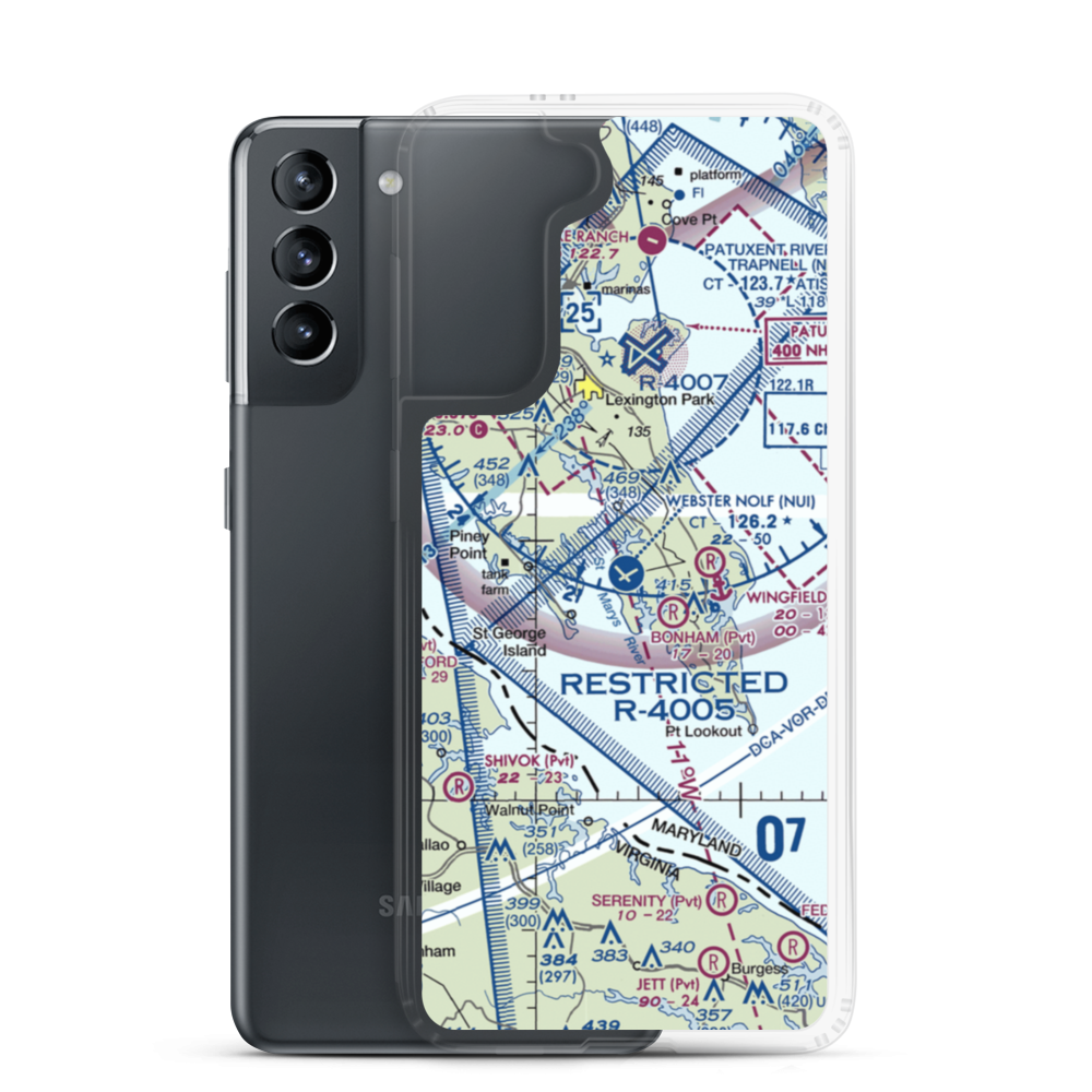 Webster Nolf Airport (NUI) VFR Sectional Samsung Case Samsung Galaxy S21 model shown