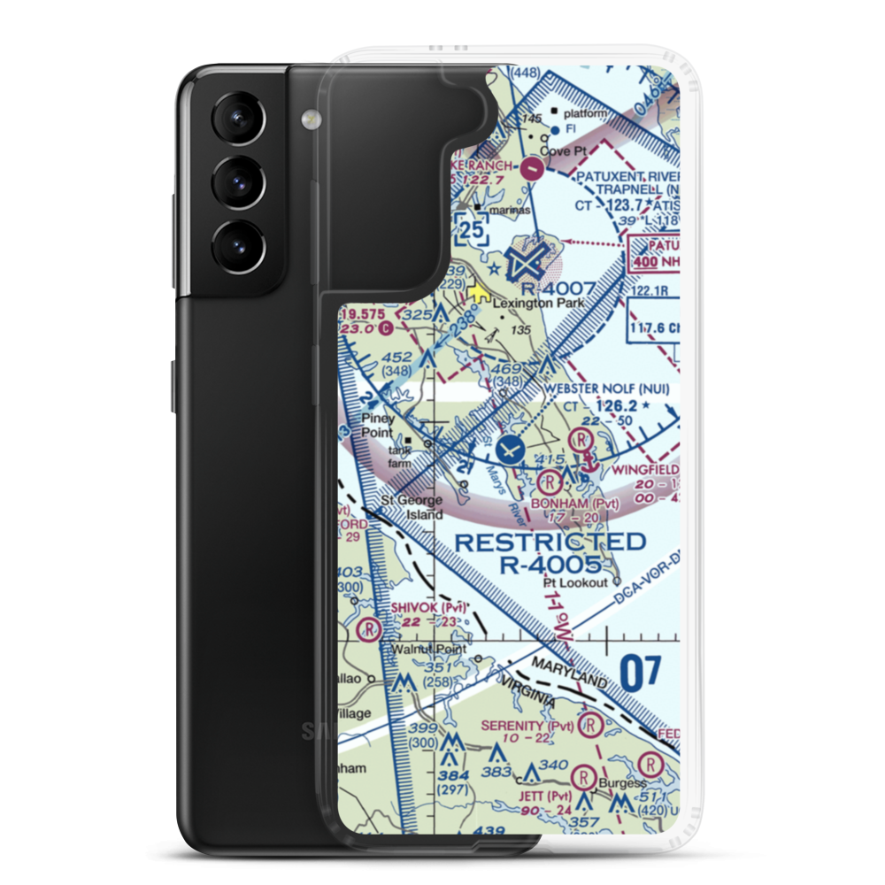 Webster Nolf Airport (NUI) VFR Sectional Samsung Case Samsung Galaxy S21 Plus model shown